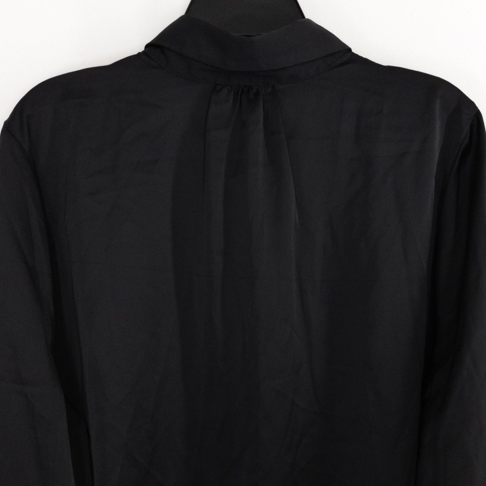 Joie Satin Blouse Women's XXL Black Button Front Long Sleeve NWT MSRP $98 - Picture 5 of 8